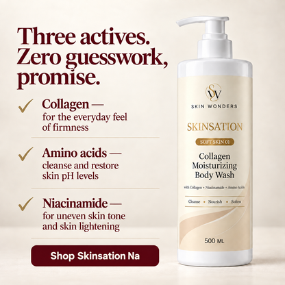 Skinsation 3-in-1 body wash with Collagen, Niacinamide and Amino Acids